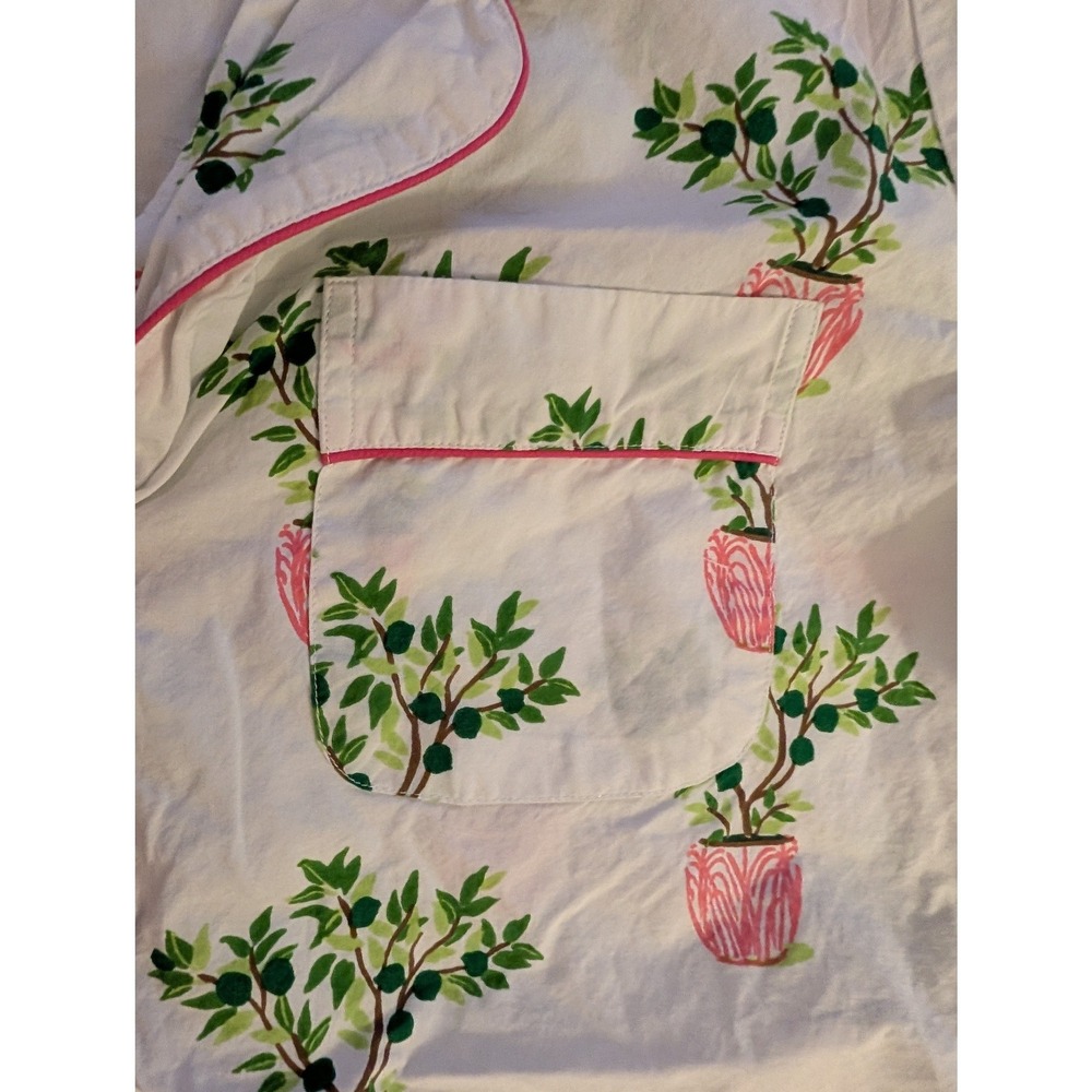 Printfresh Women's Organic Cotton Pajama Set Potted Plant Citrus Print- 2X - Picture 6 of 9